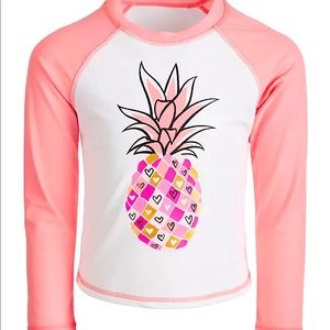 Miken Little Girls Pineapple-Print
Long-Sleeve Rash Guard